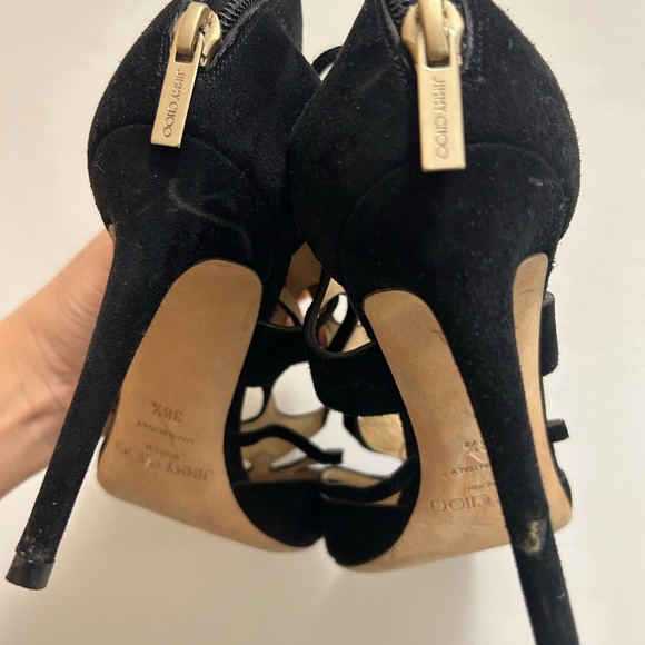 Jimmy Choo Suede Sandal Heels - Picture 4 of 9